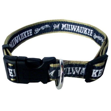 Pets First Milwaukee Brewers Pet Collar by Pets First - Small PFBRW3036-0001